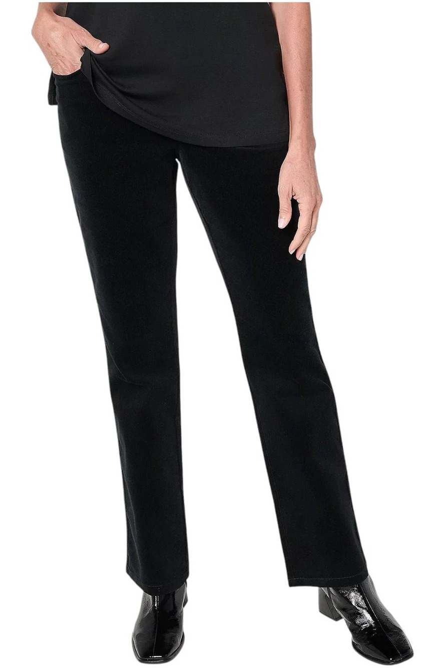 Belle by Kim Gravel Women's Knit Corduroy Jeggings Black - Regular